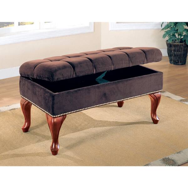 slide 1 of 1, Coaster Company Tufted Brown Storage Bench