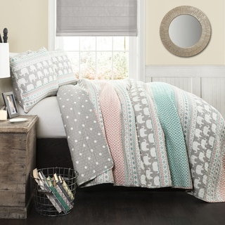 Taylor & Olive Ever-Tru Elephant Stripe 5-piece Quilt Set