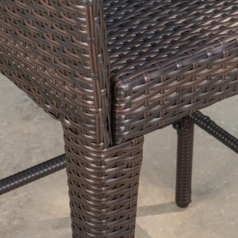 Anaya Outdoor Wicker Barstool (Set of 2) by Christopher Knight Home - N/A