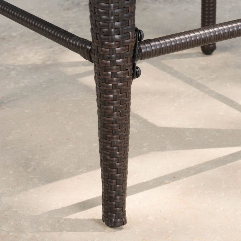 Anaya Outdoor Wicker Barstool (Set of 2) by Christopher Knight Home - N/A