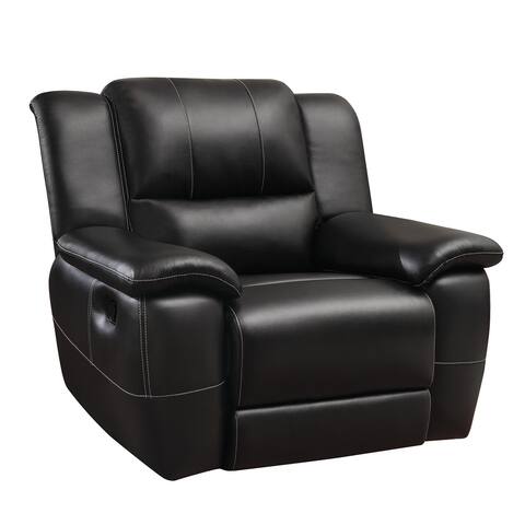 Coaster Furniture Lee Black Cushion Back Glider Recliner with Pillow Arms