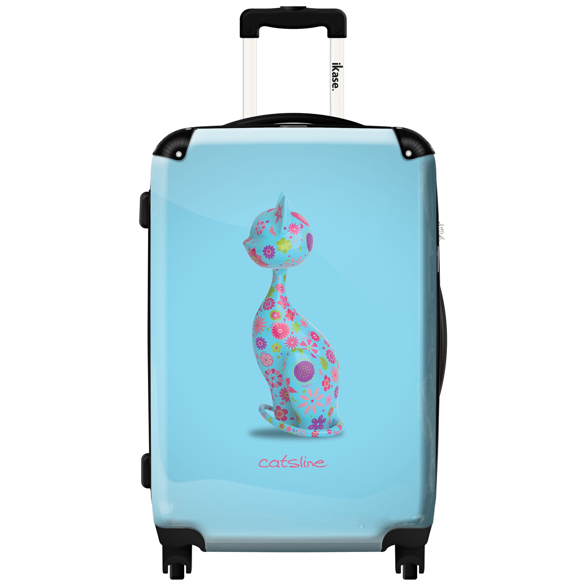 blue floral suitcase