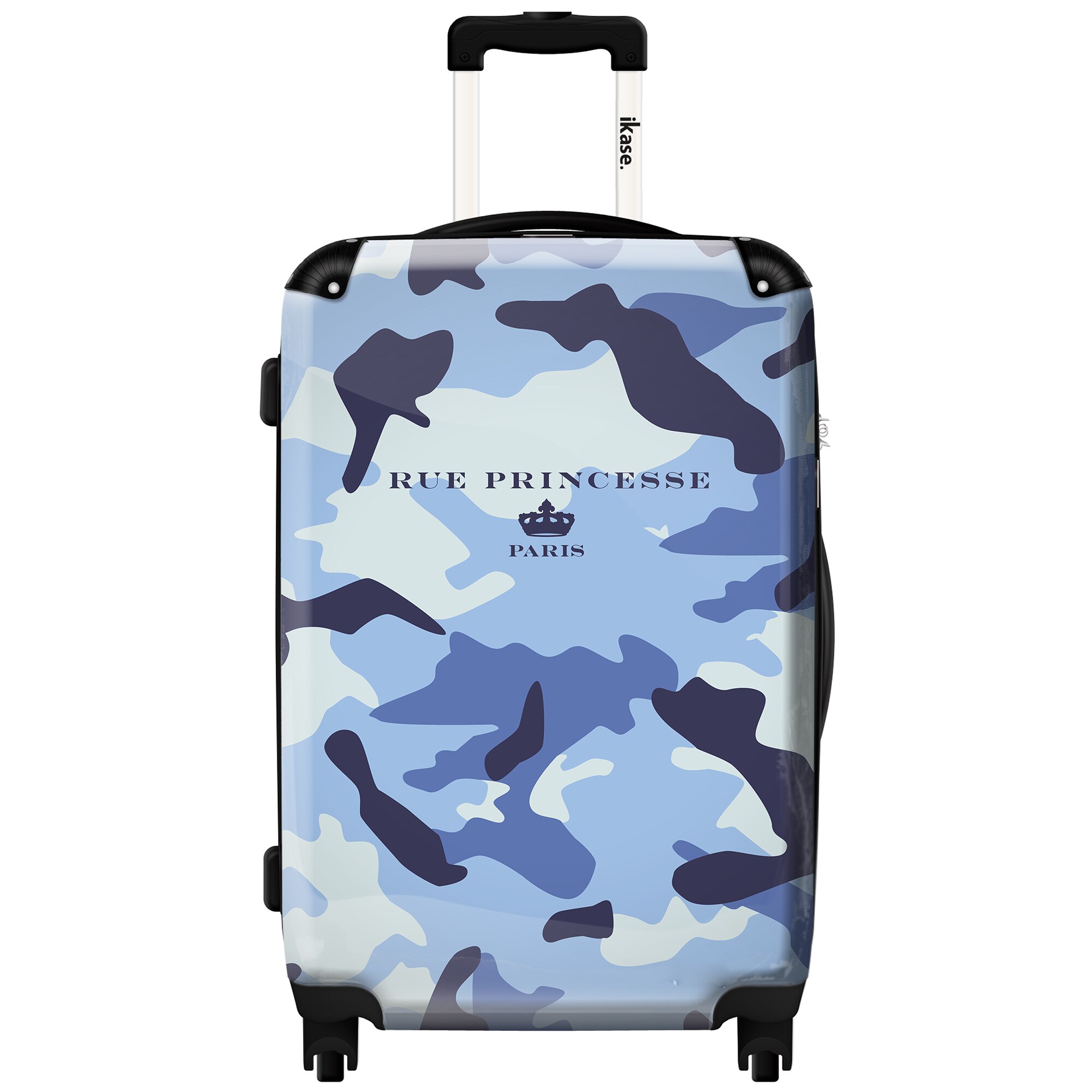 blue camouflage suitcase