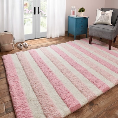 Alexander Home Hand-tufted Riley Striped Shag Rug