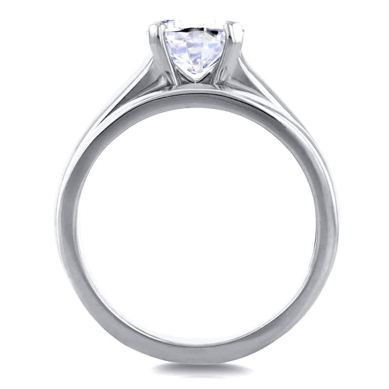 Annello by Kobelli 14k White Gold 1 1/10ct Cushion Moissanite Classic Solitaire Bridal Set