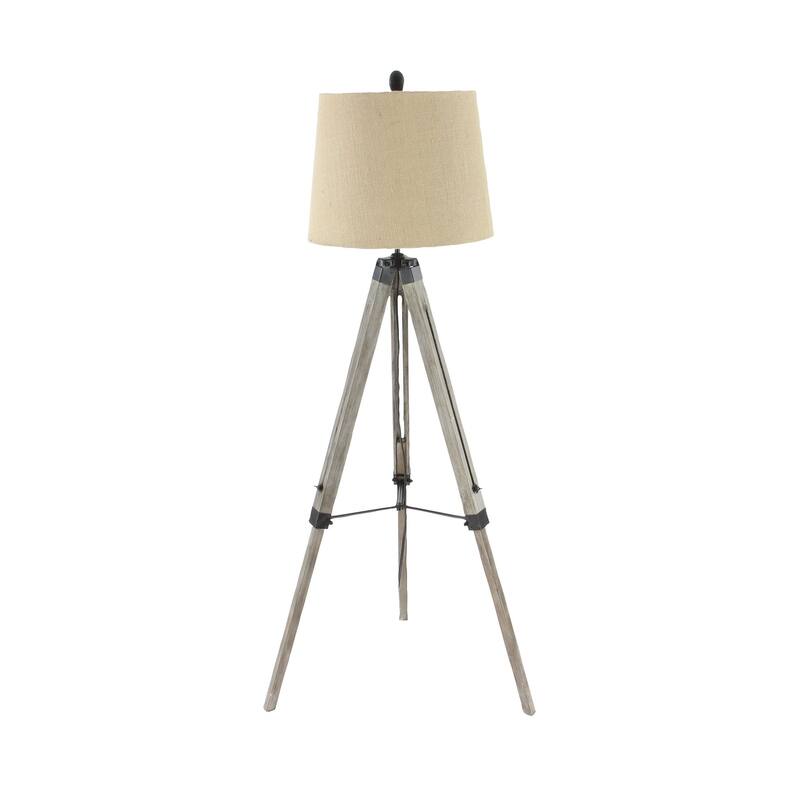Brown Wood Industrial Floor Lamp 61 x 25 x 25 - 25 x 61