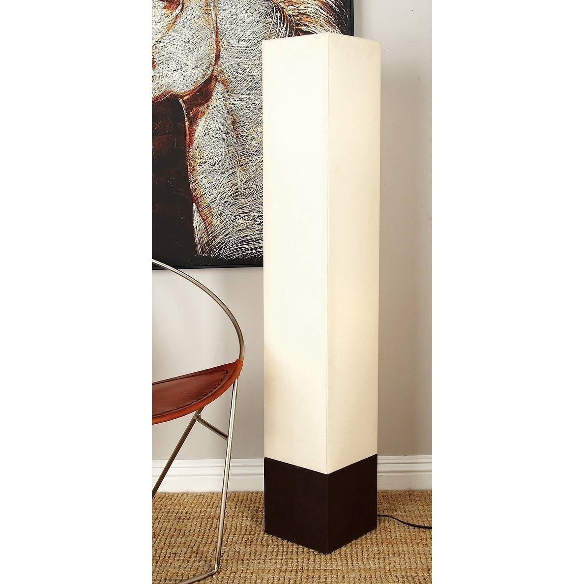 Modern 47 Inch Ivory Wooden Tower Uplight Floor Lamp By Ivory Wooden Tower Uplight Floor Lamp