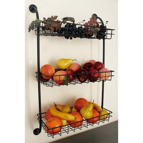 Industrial 33 x 20 Inch Black Metal Wall Storage Rack by Black eBay