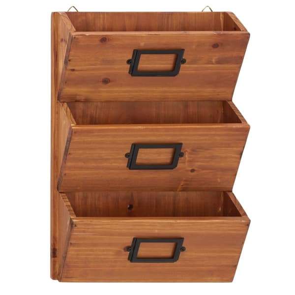 Shop Black Friday Deals On Rustic 18 X 12 Inch 3 Tiered Wooden Wall Letter Holder By Studio 350 Overstock 12187840