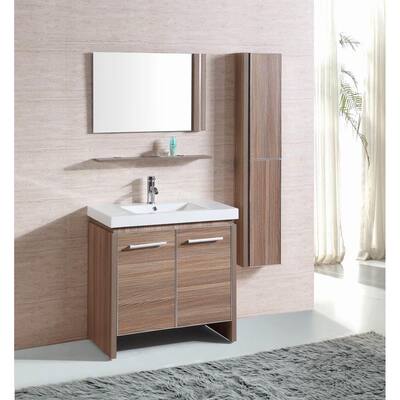 Belvedere Modern Light Oak Single Sink Bathroom Vanity