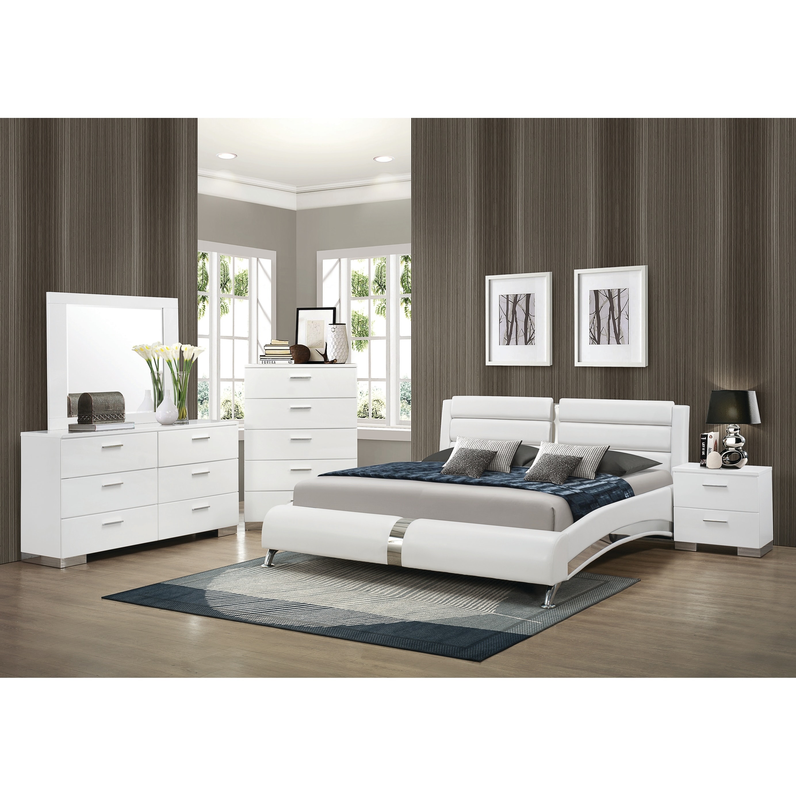 Shop Black Friday Deals On 2 Drawer Nightstand Glossy White Overstock 12188060