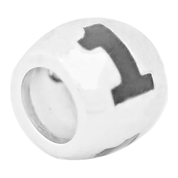 De Buman Sterling Silver Lucky Number 0 Enamel Charm Bead-fits Charm Bracelets De Buman Sterling Silver Lucky Number 0 Enamel Charm Bead-fits Charm Bracelets