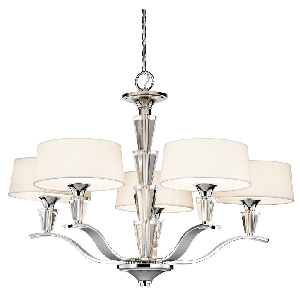Kichler Lighting Crystal Persuasion Collection 5-light Chrome Chandelier - Chandeliers For Bedrooms by Overstock.com