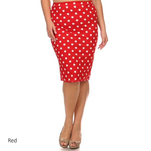 Plus Size Polka Dot Pencil Skirt - Free Shipping On Orders Over $45 - Overstock.com - 19038157