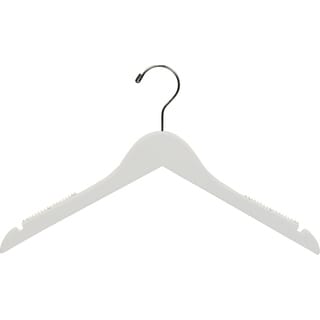 Black Plastic Top Hanger W/ Non-Slip Rubber Shoulder Strips