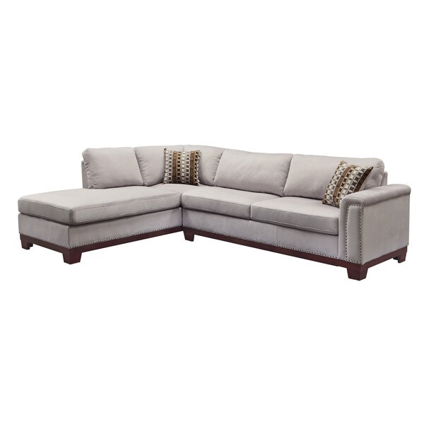 Coaster Company Blue/ Grey Velvet Sectional
