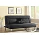 preview thumbnail 1 of 3, Coaster Company Black Leatherette Sofa Bed with Cup Holders