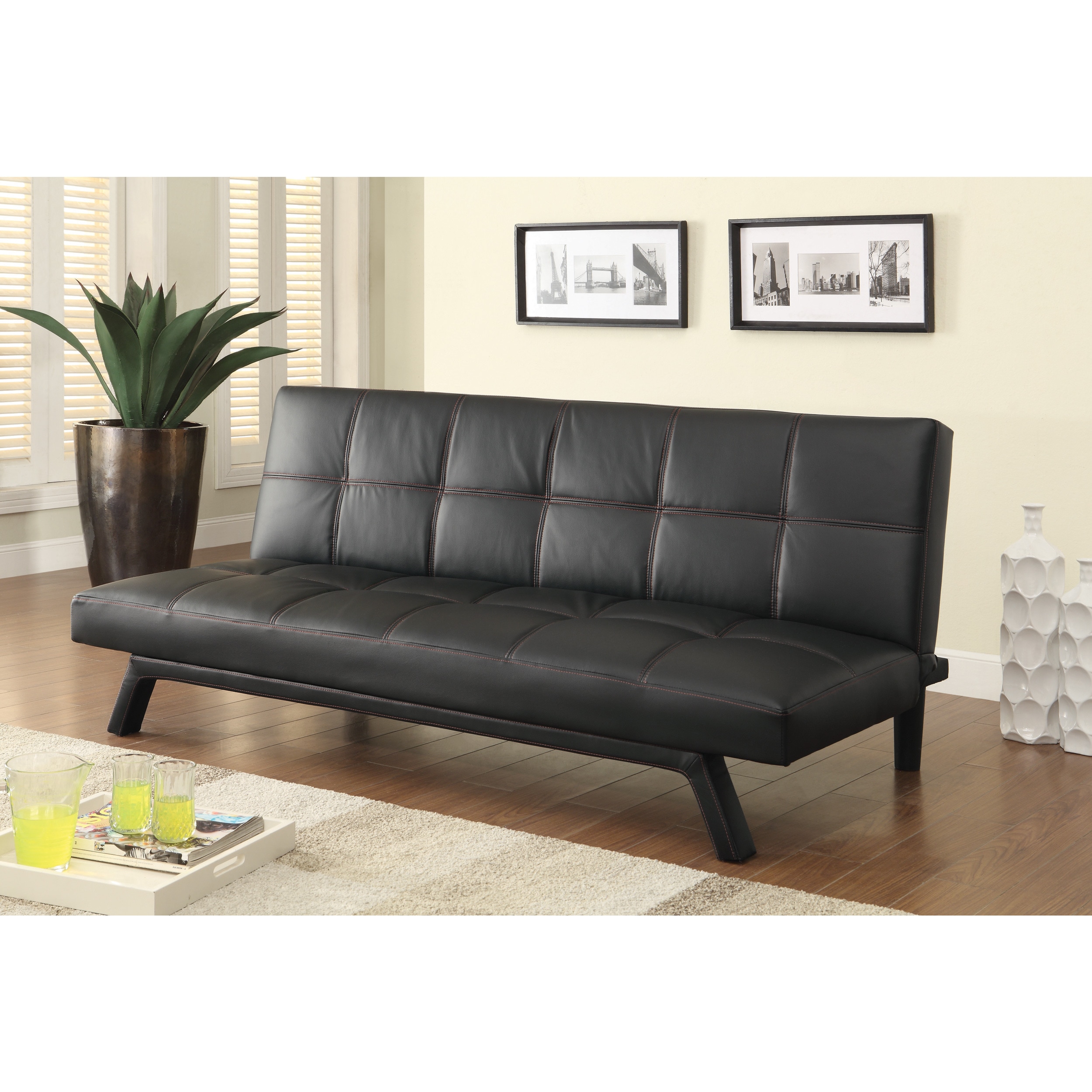 Coaster Company Black Red Leatherette Sofa Bed 71 50 X 44 Leatherette Sofa Bed 71 50 X
