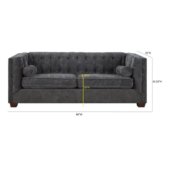 Shop Coaster Company Grey Velvet Sofa Loveseat Free Shipping