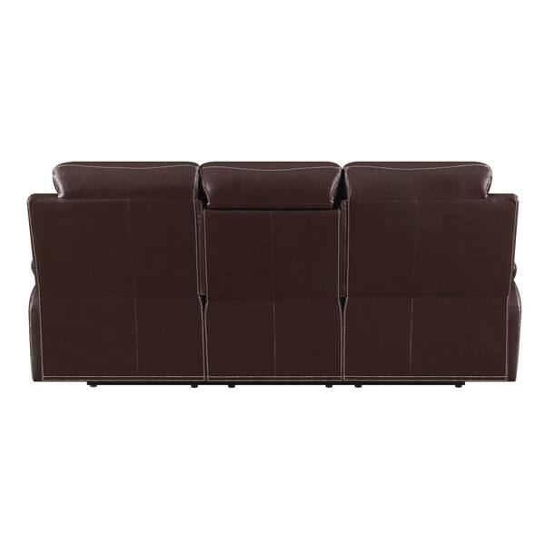 Shop Coaster Company Brown Leather Motion Sofa Overstock 12190037