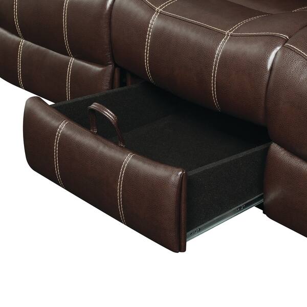 Shop Coaster Company Brown Leather Motion Sofa Overstock 12190037