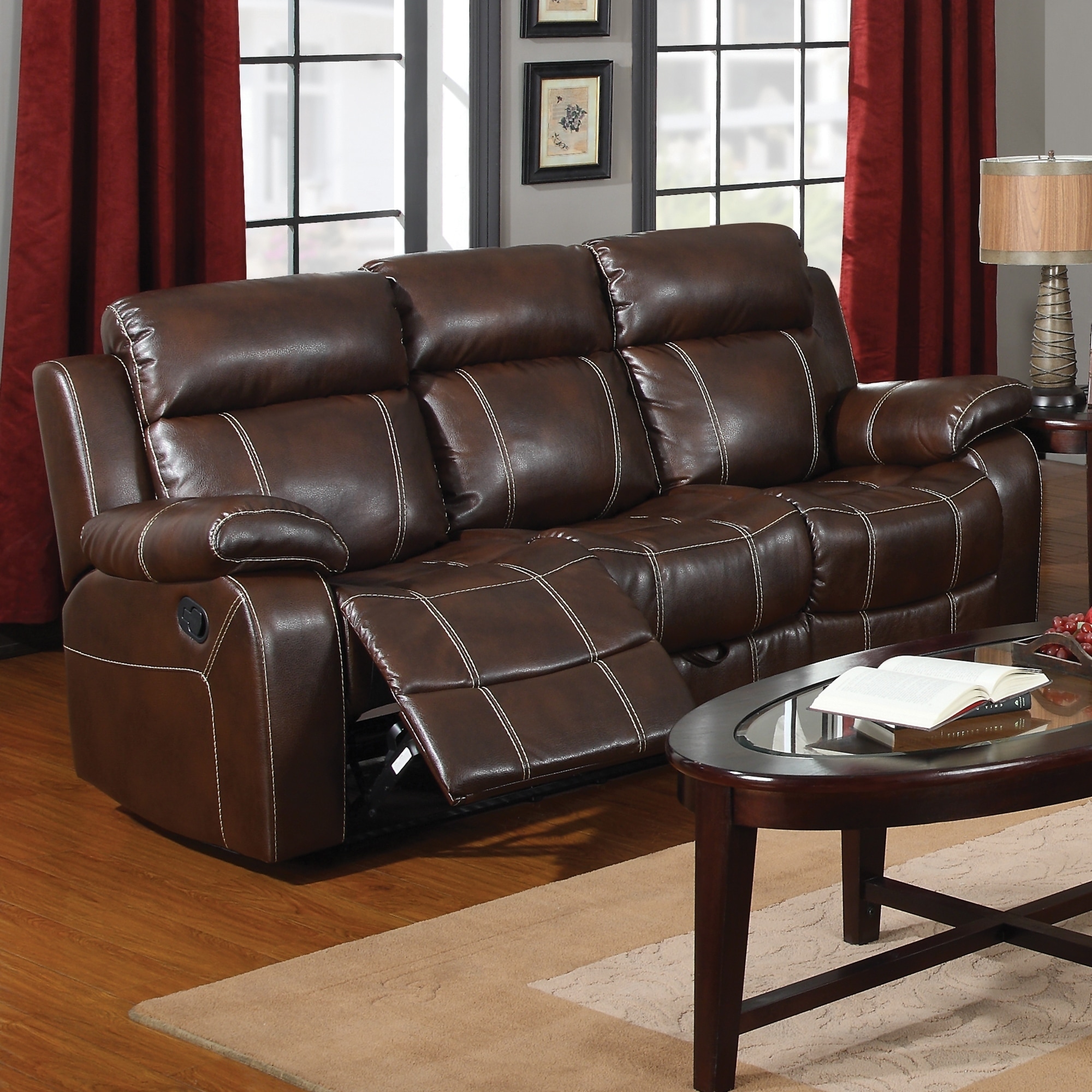 Coaster Company Brown Leather Motion Sofa 12190037 Brown Leather Motion Sofa