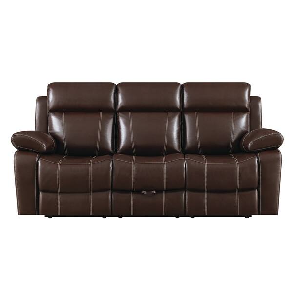 Shop Coaster Company Brown Leather Motion Sofa On Sale Free