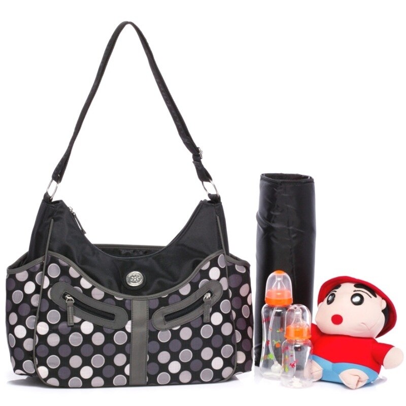 Colorland Vicky Grey Polka Dot Hobo Diaper Bag