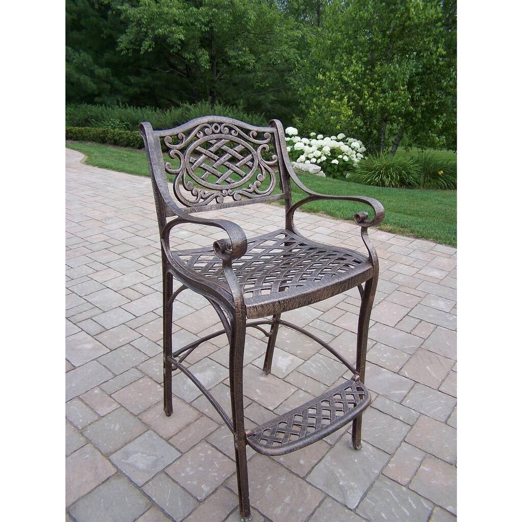 Dakota Cast Aluminum Bar Stool with Foot Rest