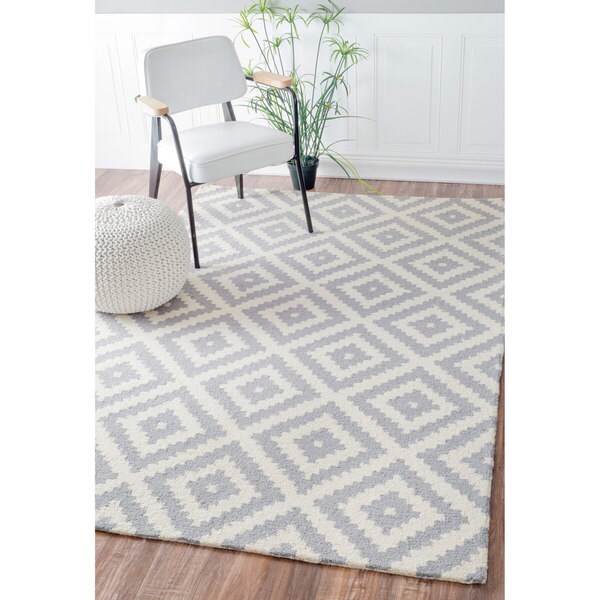 nuLOOM Handmade Abstract Wool Fancy Pixel Trellis Rug (9' x 12') Free