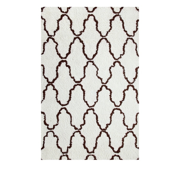 Superior Trellis Collection Hand Woven and Soft Shag Rug (8'x10')