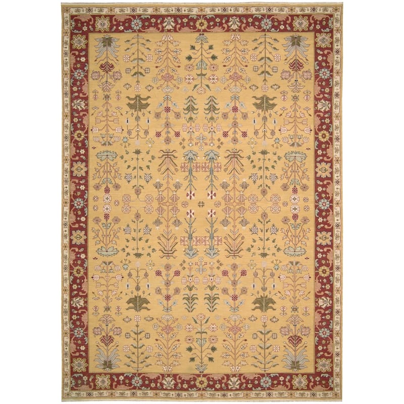 Nourison Nourmak Traditional Border Area Rug - 12' x 18' - Yellow - Runner/Rectangle