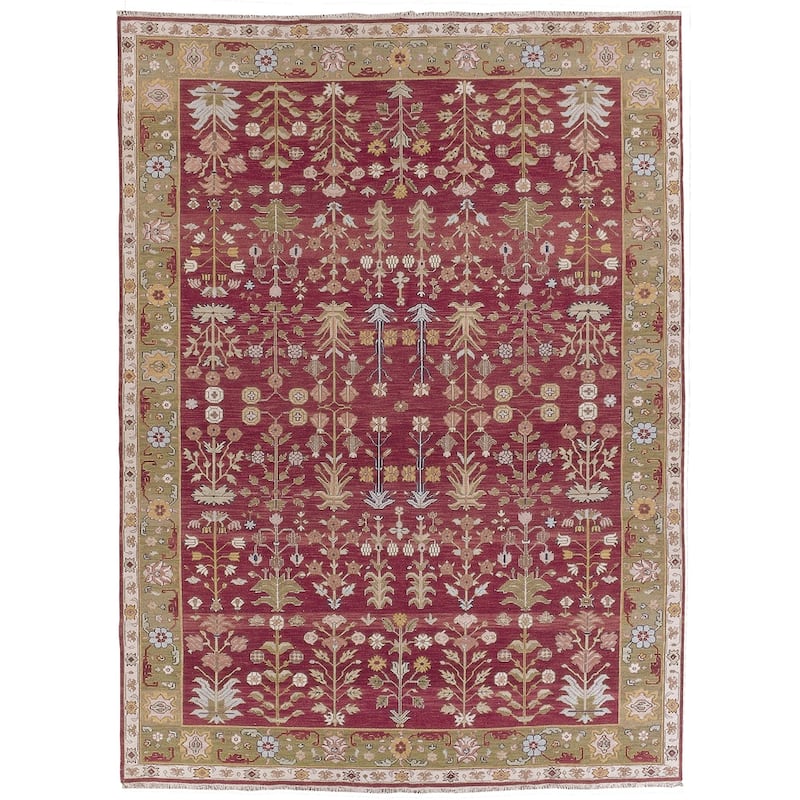 Nourison Nourmak Traditional Border Area Rug - 12' x 18' - Burgundy - Runner/Rectangle
