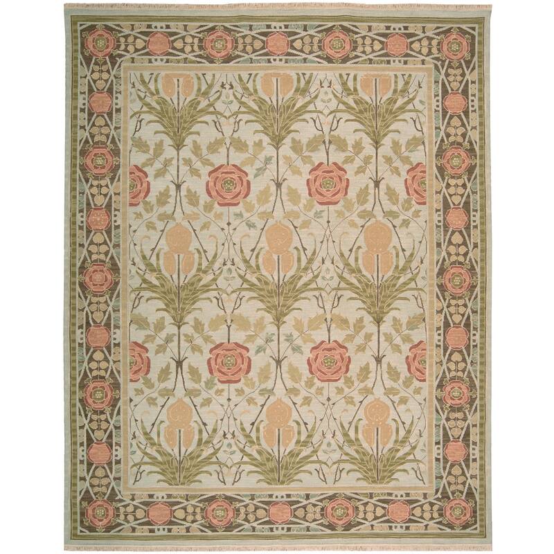 Nourison Nourmak Traditional Soumak Area Rug - 12' x 18' - Light Green - Rectangle