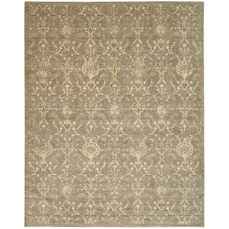 Nourison Silk Elements Area Rug - 5'6" x 8' - Green - Runner/Rectangle