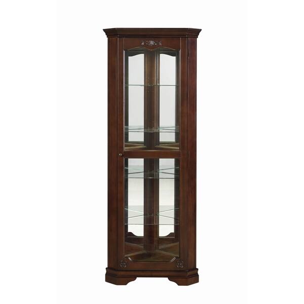 Shop Coaster Company Deep Brown 5 Shelf Corner Curio Cabinet On