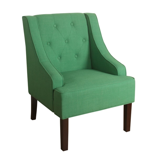 Shop HomePop Kate Tufted Swoop Arm Accent Chair Kelly Green - On Sale