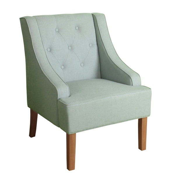 Shop HomePop Kate Tufted Swoop Arm Accent Chair Spa Blue ...
