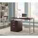 preview thumbnail 9 of 7, Strick & Bolton Joffe Brown Metal Computer Desk Brown - Cappuccino Finish