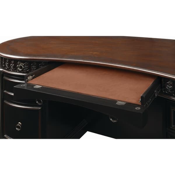 Shop Coaster Company Black Cherry Wood Executive Oval Desk