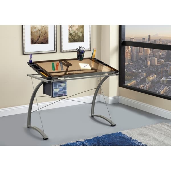 Shop Coaster Company Chrome Drafting Desk Free Shipping Today