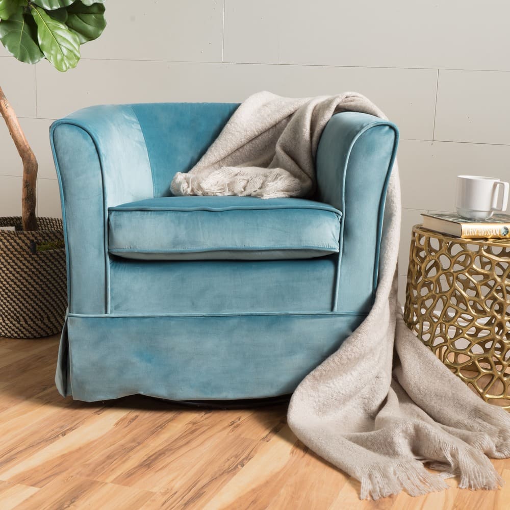 Cecilia Velvet Swivel Club Chair by Christopher Knight Home - 28.75" L x 28.00" W x 27.00" H