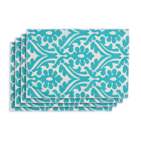 Shop Holly Cobalt Blue/White Polyester Placemats (Set of 4) Free