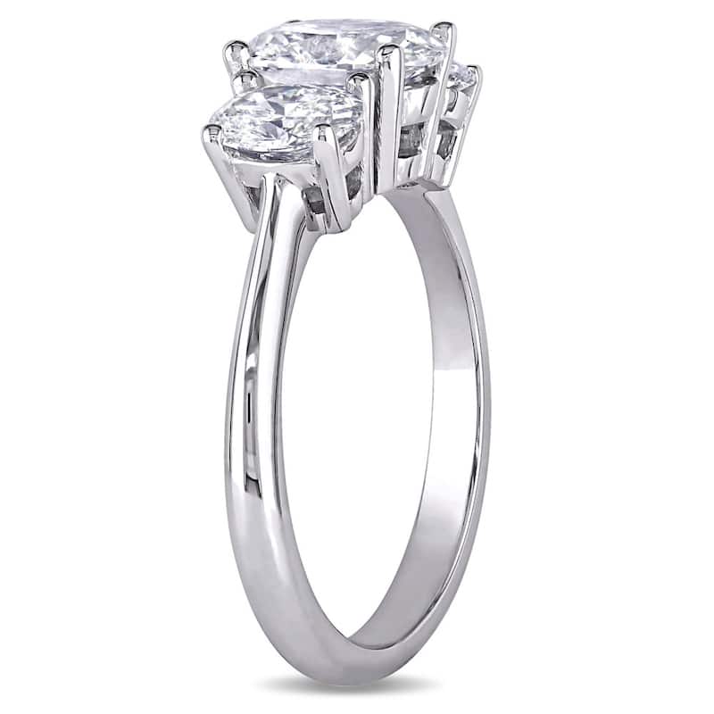 Miadora Signature Collection 18k White Gold 1 1/2ct TDW Certified 3-Stone Oval Shape Diamond Engagement Ring (H-I, SI2-I1) (IGI)