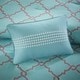 preview thumbnail 5 of 10, Madison Park Essentials Concord Aqua/ Grey Reversible Complete Comforter and Cotton Sheet Set