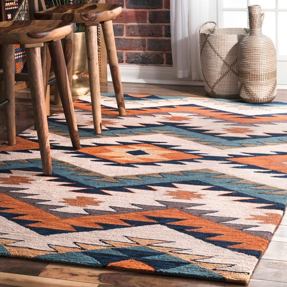Nuloom Handmade Geometric Southwestern Pyramid Area Rug