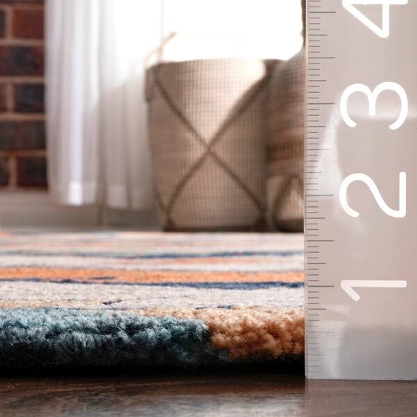 dimension image slide 1 of 2, Brooklyn Rug Co Handmade Geometric Southwestern Pyramid Area Rug