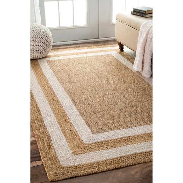 Shop nuLOOM Patterned Double Border Jute Natural Rug 9' x 12' Free