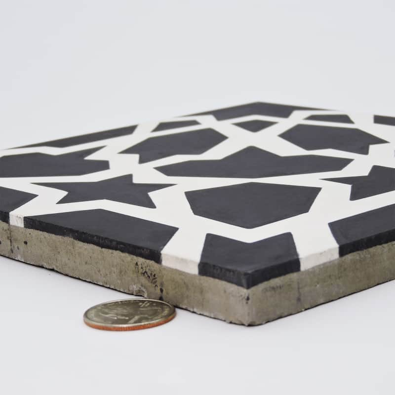 Handmade Bahja in Black and White Tile, Pack of 12 (Morocco) - Bed Bath ...