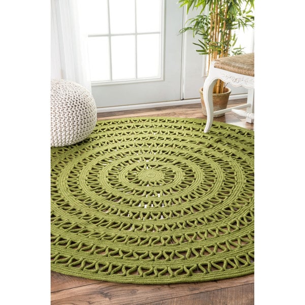 nuLOOM Indoor/ Outdoor Contemporary Round Green Rug (6 ...